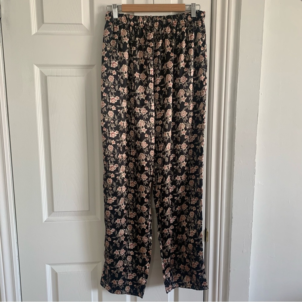 Vintage Cotton Ginny Slinky Black Floral Pants